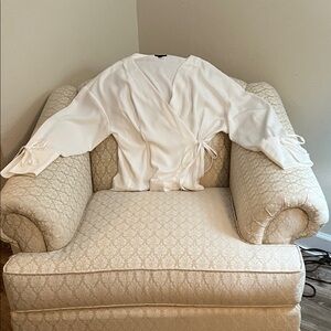 Topshop Cream Wrap Blouse